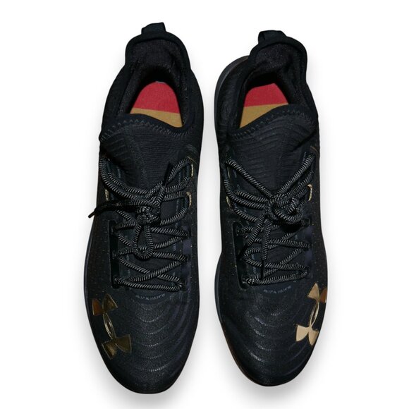 Under Armour Harper 4 Low St Metal Baseball Cleats Mens Size 15 Black/Gold NEW - Picture 2 of 12